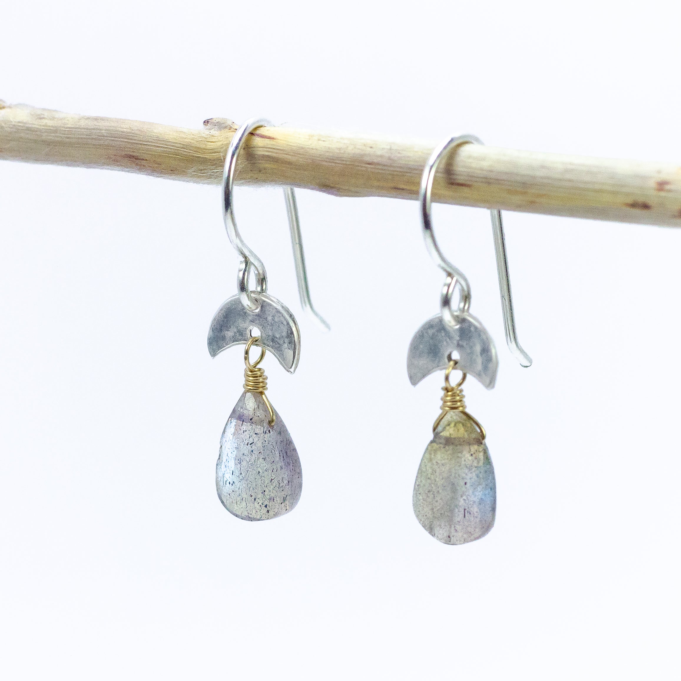 handmade sterling silver labradorite earrings laura j designs