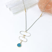 handmade silver blue druzy gemstone necklace laura j designs