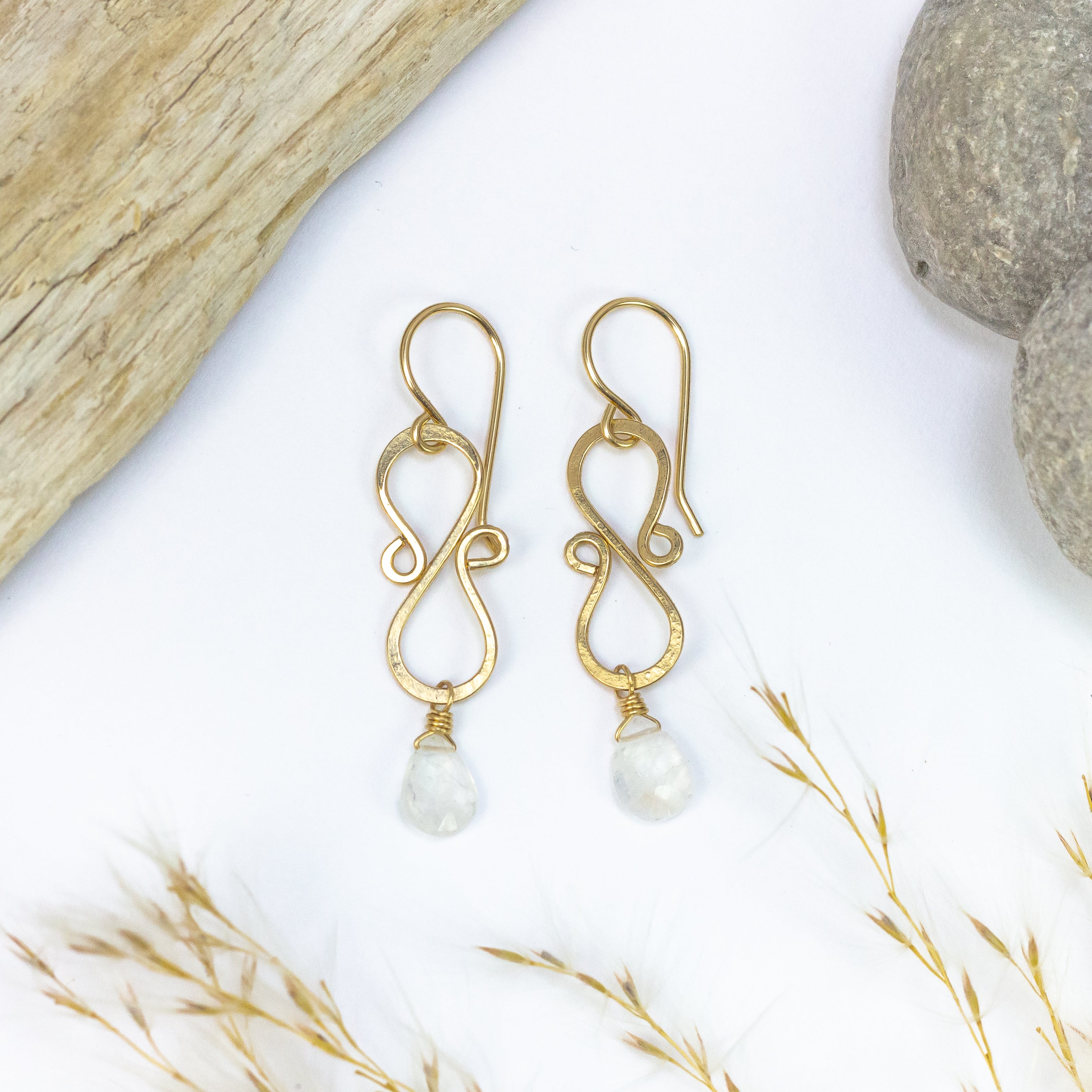handmade gold filled moonstone earrings laura j designs