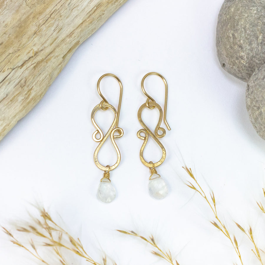 handmade gold filled moonstone earrings laura j designs
