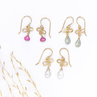 handmade dainty gold gemstone earrings laura j designs