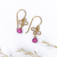 handmade dainty gold pink tourmaline earrings laura j designs
