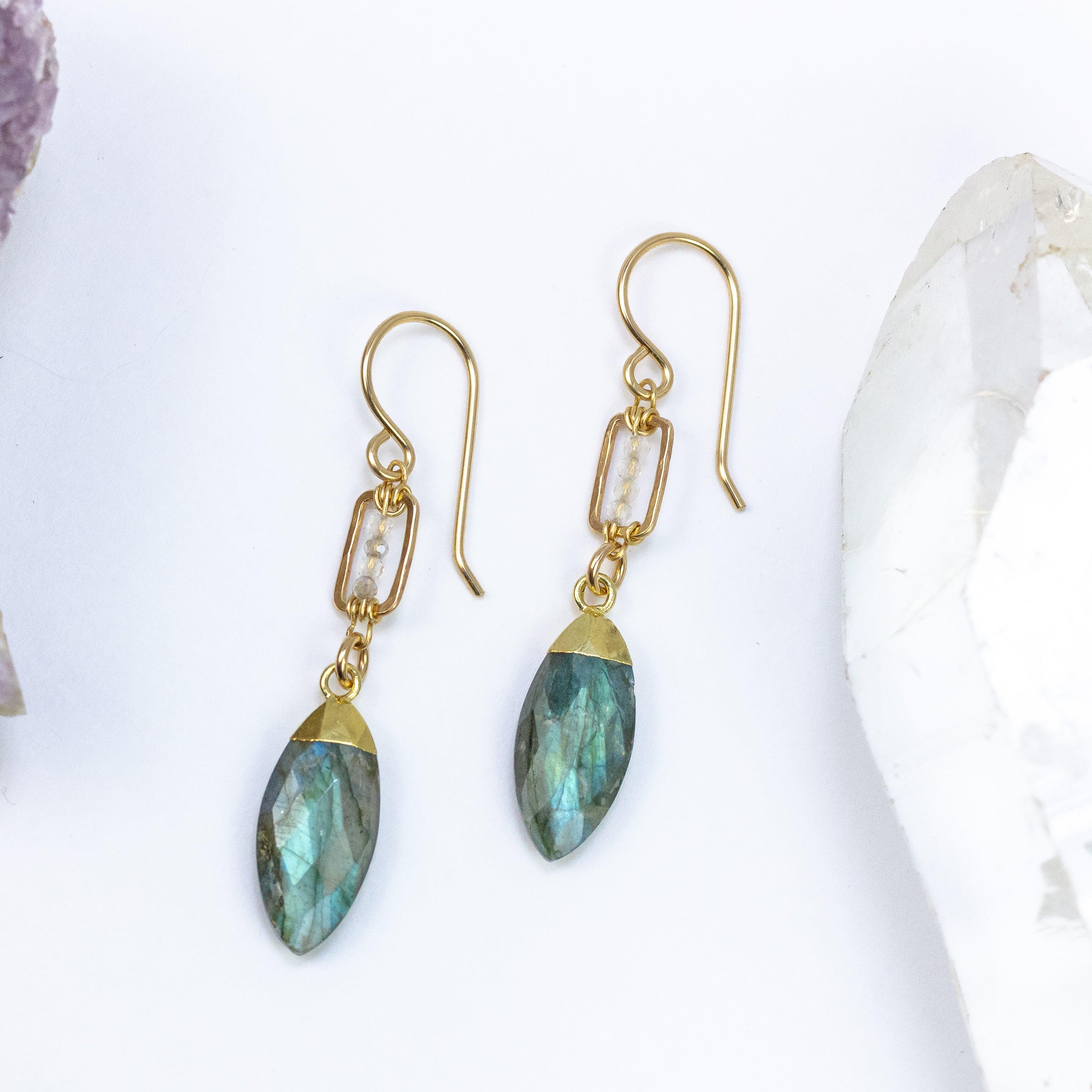 handmade gold filled labradorite gemstone earrings laura j designs