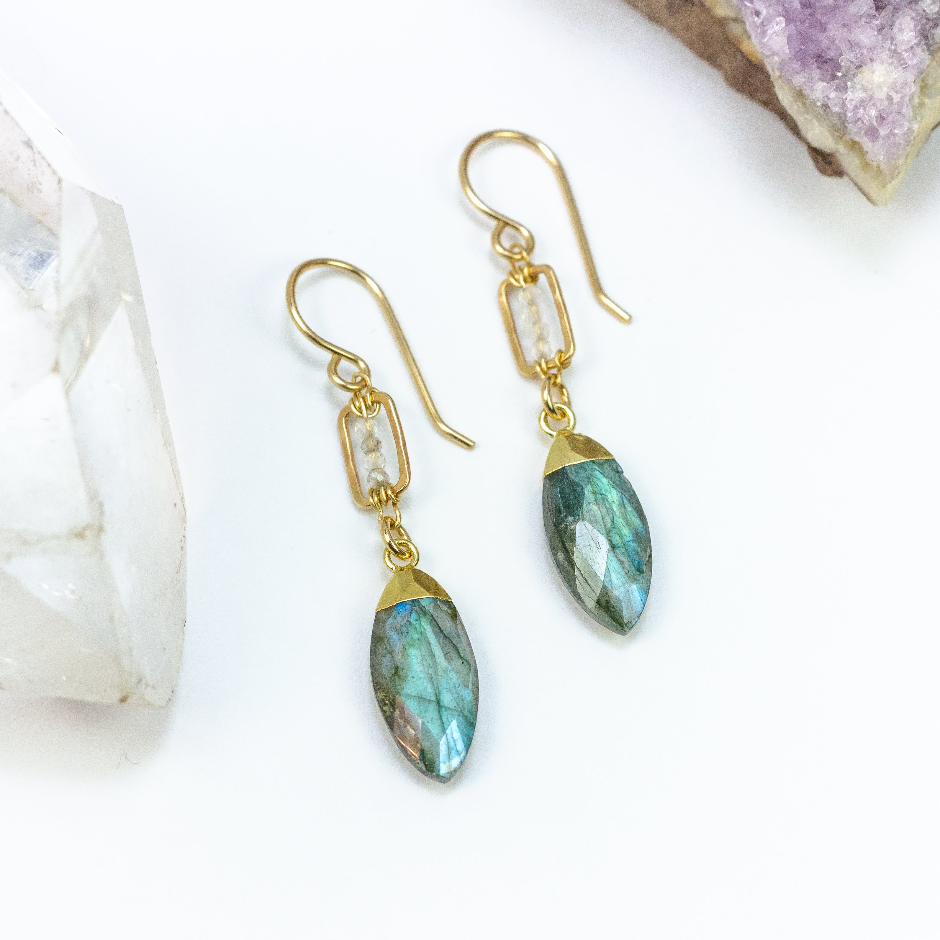 handmade gold filled labradorite gemstone earrings laura j designs