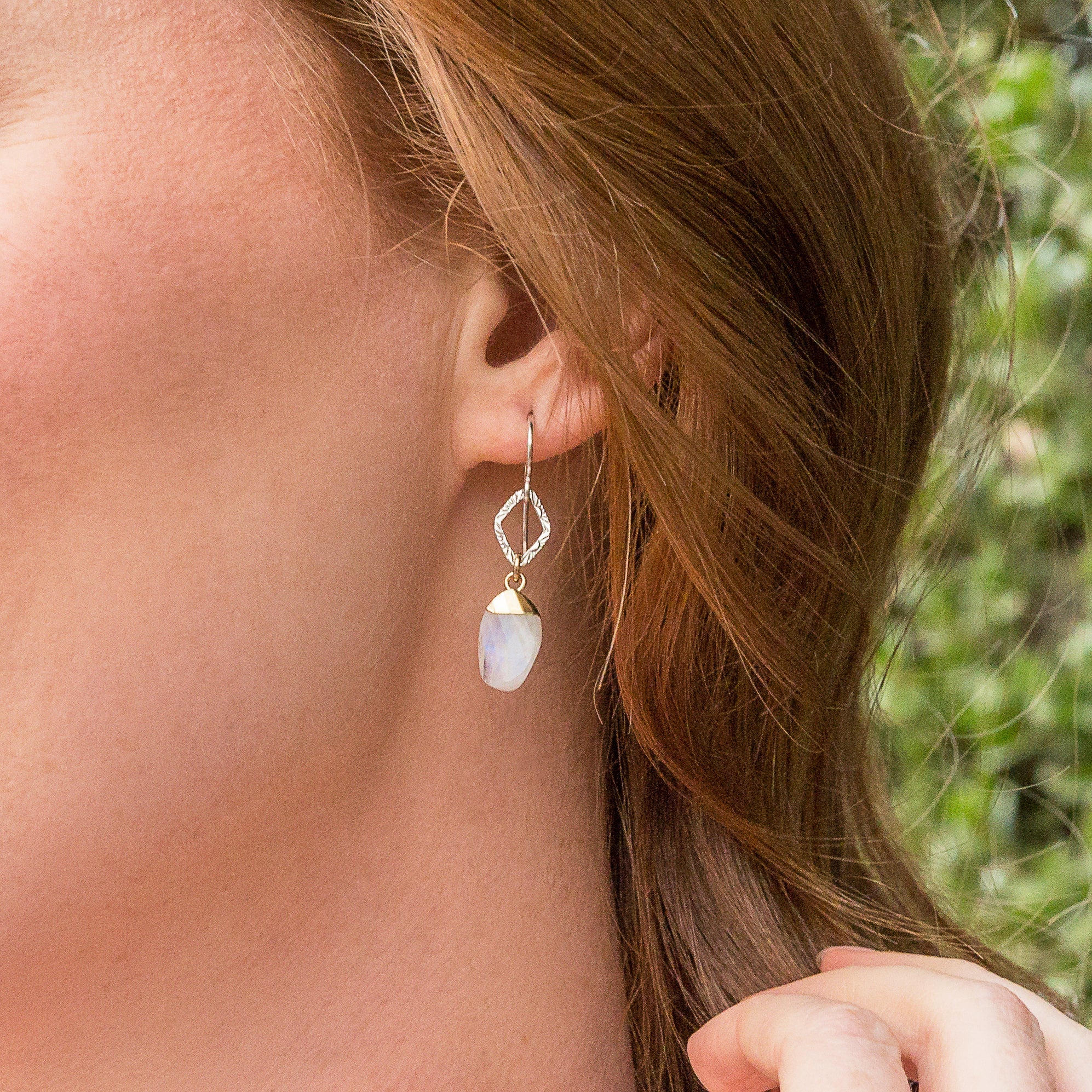 Moonstone Petal Earrings