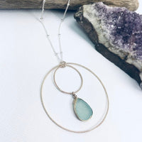 By the Sea Druzy Hoops Necklace