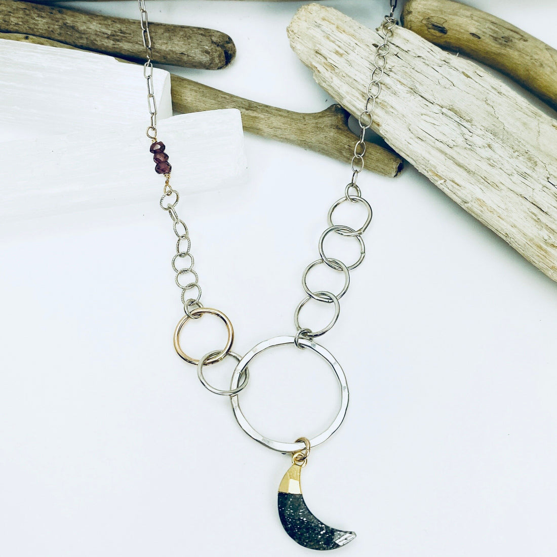 Moonlit Rings Necklace