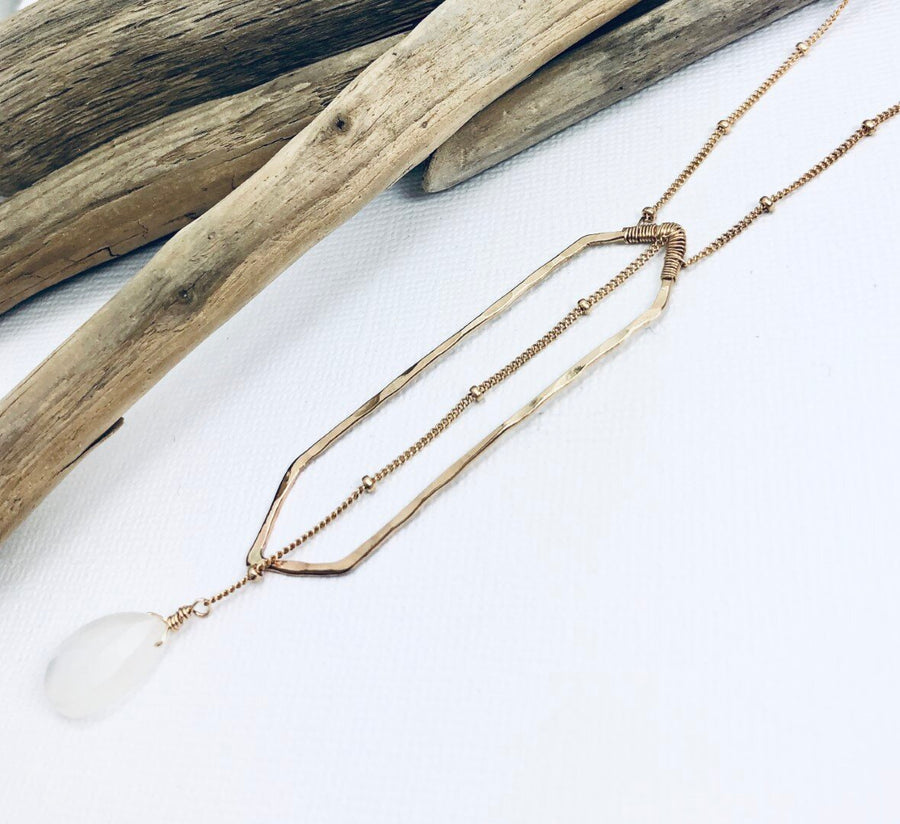 Geometric Moonstone Necklace