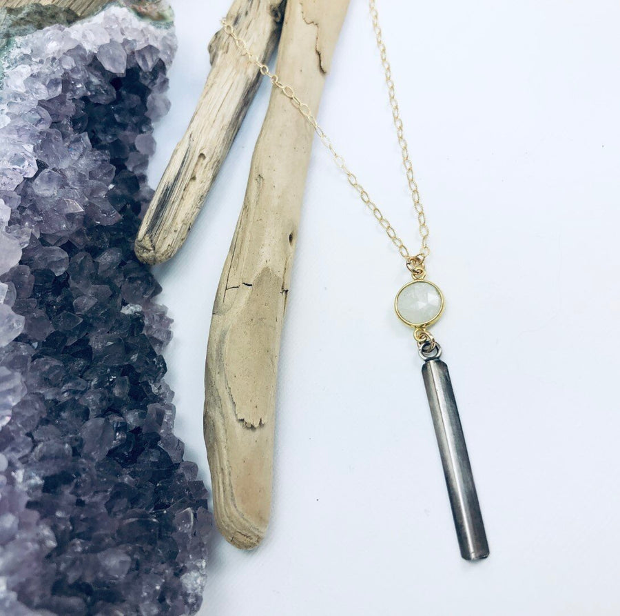 Moonstone Bar Necklace