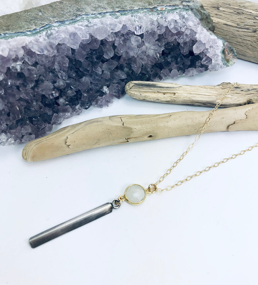 Moonstone Bar Necklace