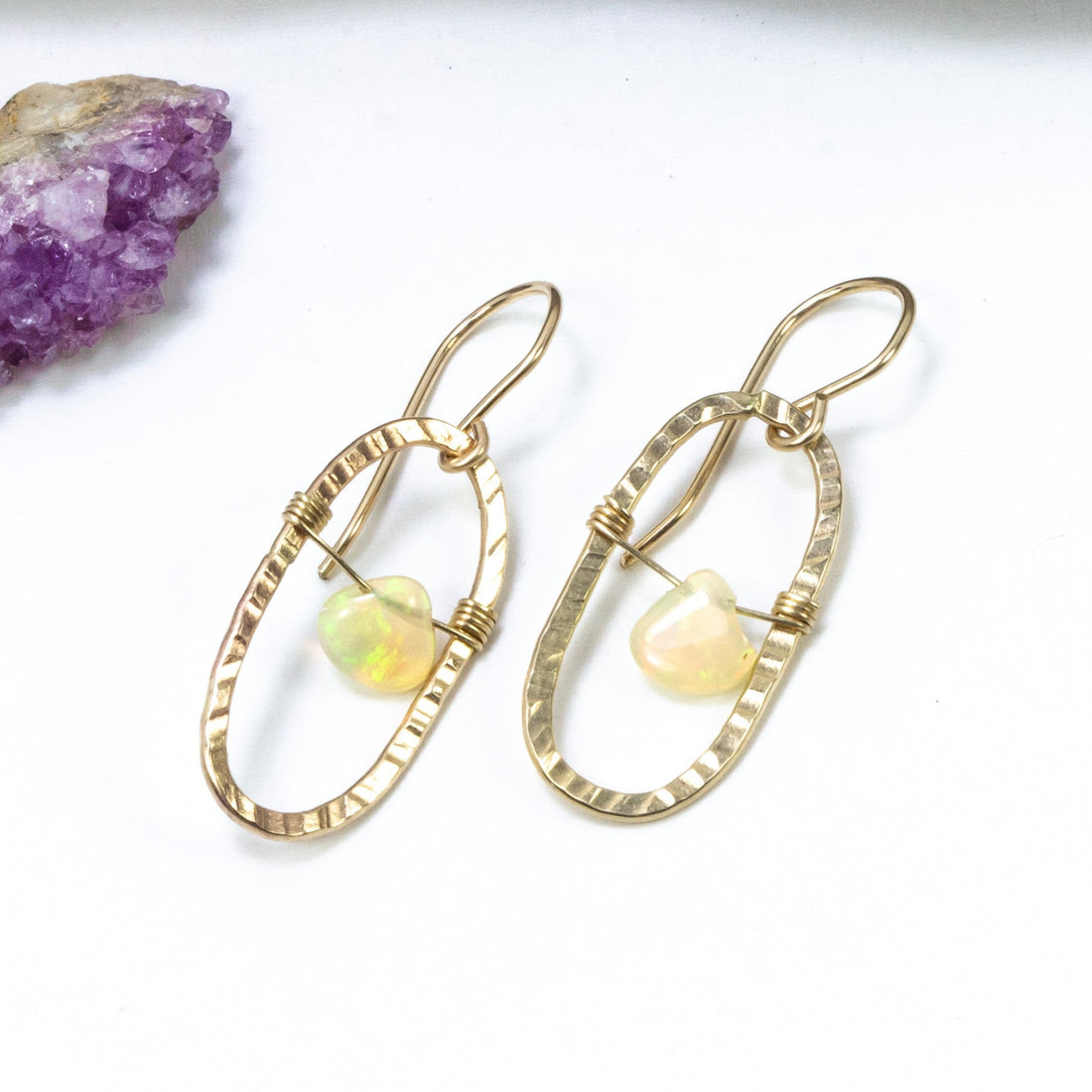 handmade gold filled opal earrings laura j designs