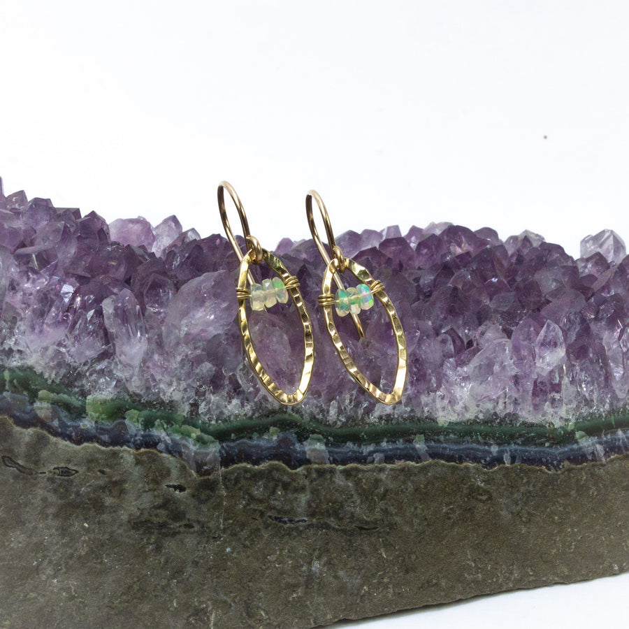 handmade small gold filled opal earrings laura j designs