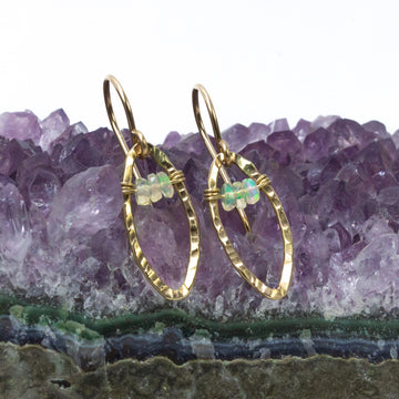 handmade small gold filled opal earrings laura j designs