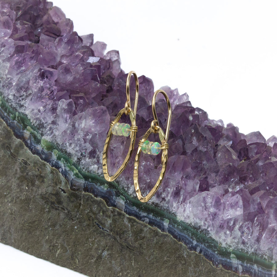 handmade small gold filled opal earrings laura j designs