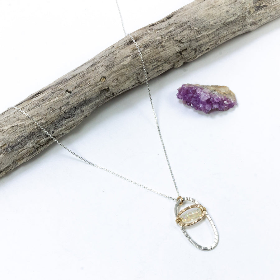 handmade silver gold filled opal pendant laura j designs