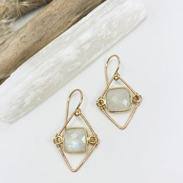 Moonstone Frame Earrings