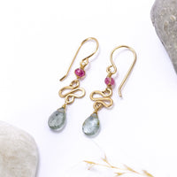 handmade gold filled moss aqua pink tourmaline earrings laura j designs
