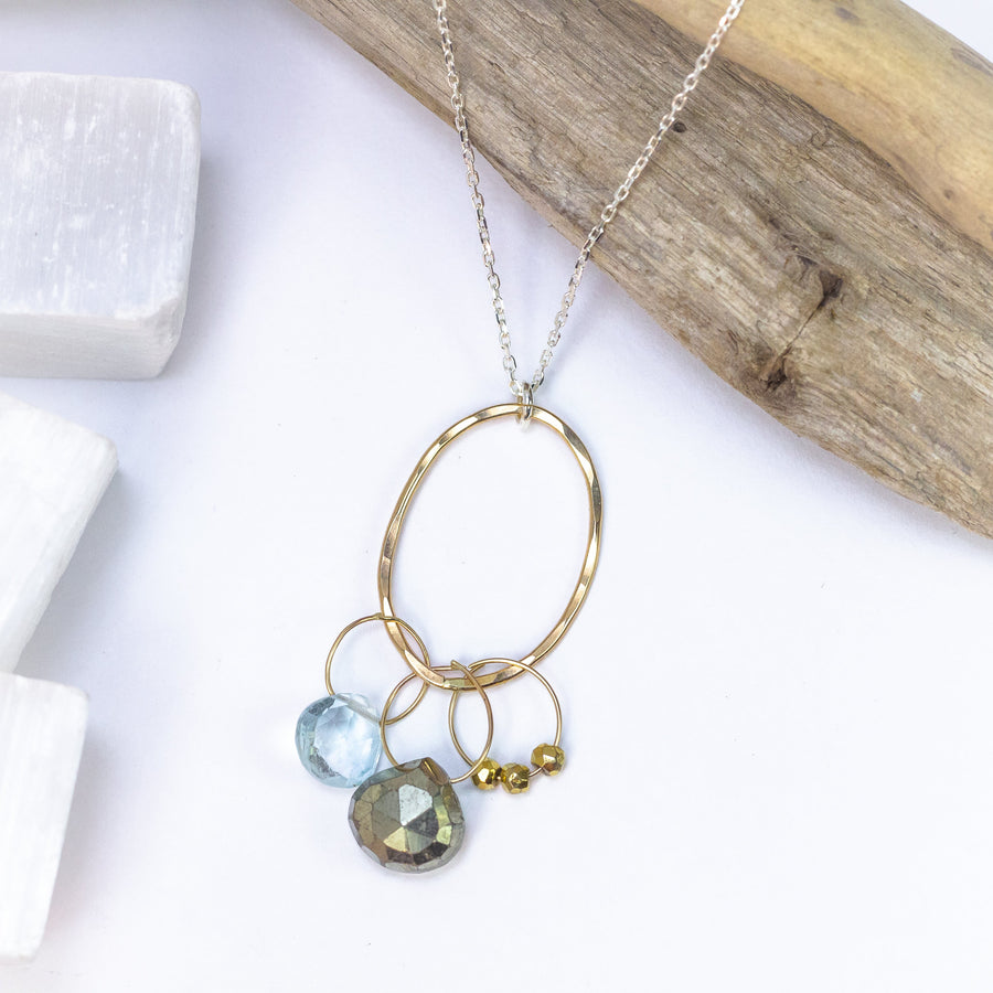 handmade gold filled pyrite topaz gemstone pendant laura j designs