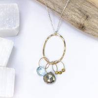 handmade gold filled pyrite topaz gemstone pendant laura j designs