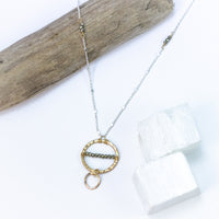 handmade gold filled sterling silver pyrite necklace 