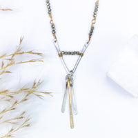 handmade sterling silver gold filled pyrite gemstone necklace laura j designs
