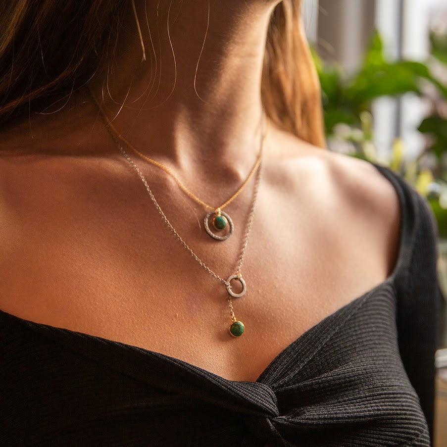 Mixed Metal Turquoise Necklace