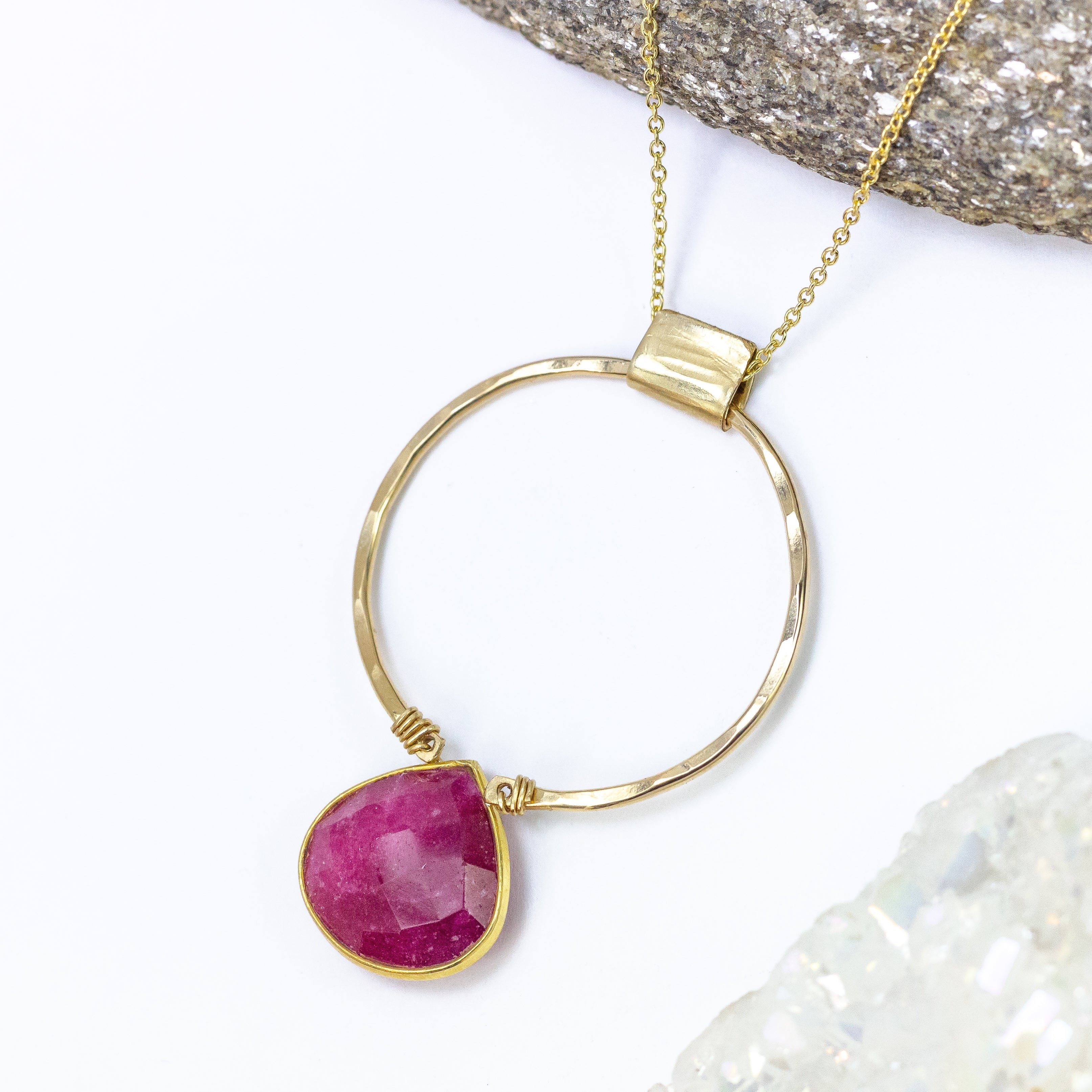 handmade gold filled ruby gemstone necklace laura j designs