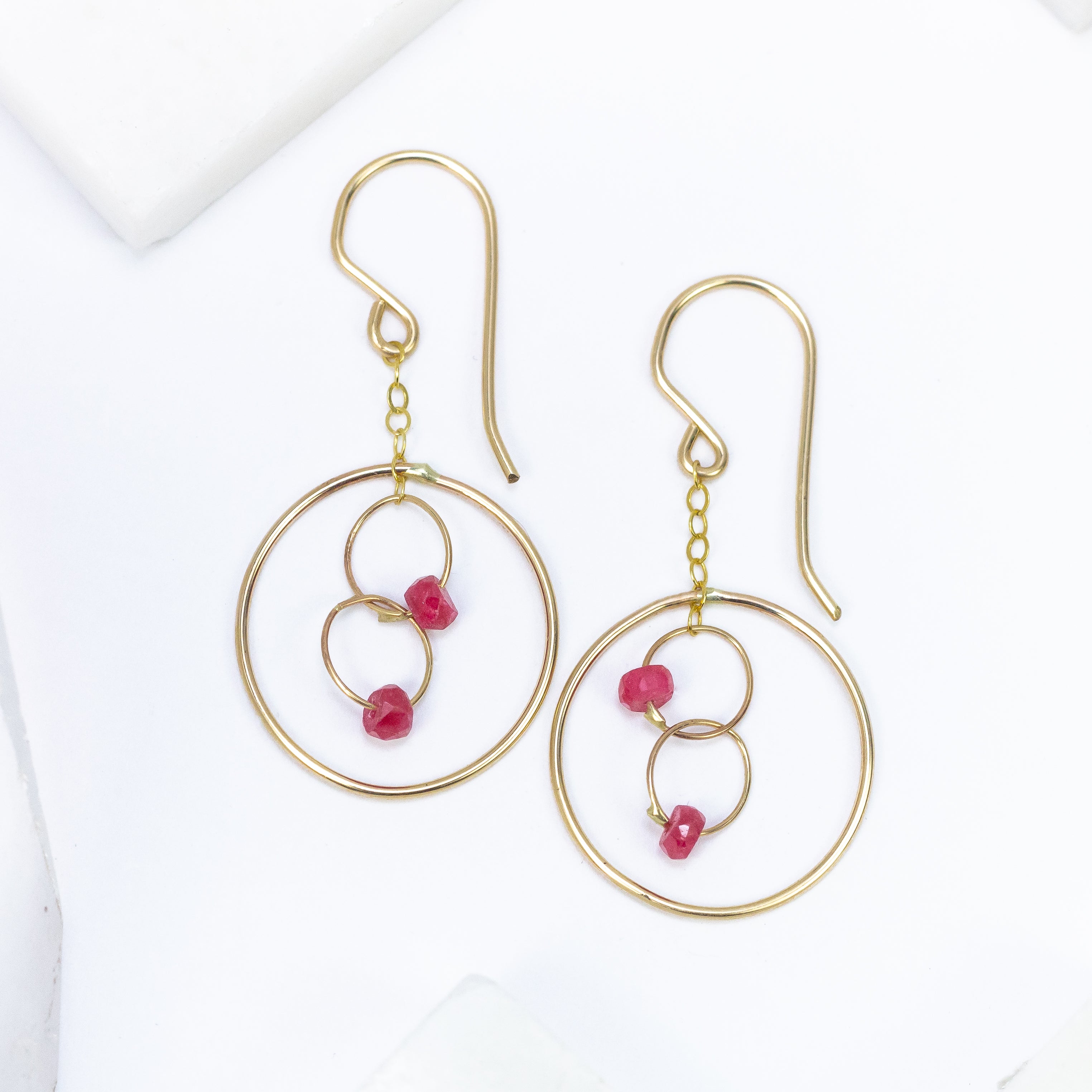 handmade gold filled ruby earrings laura j designs