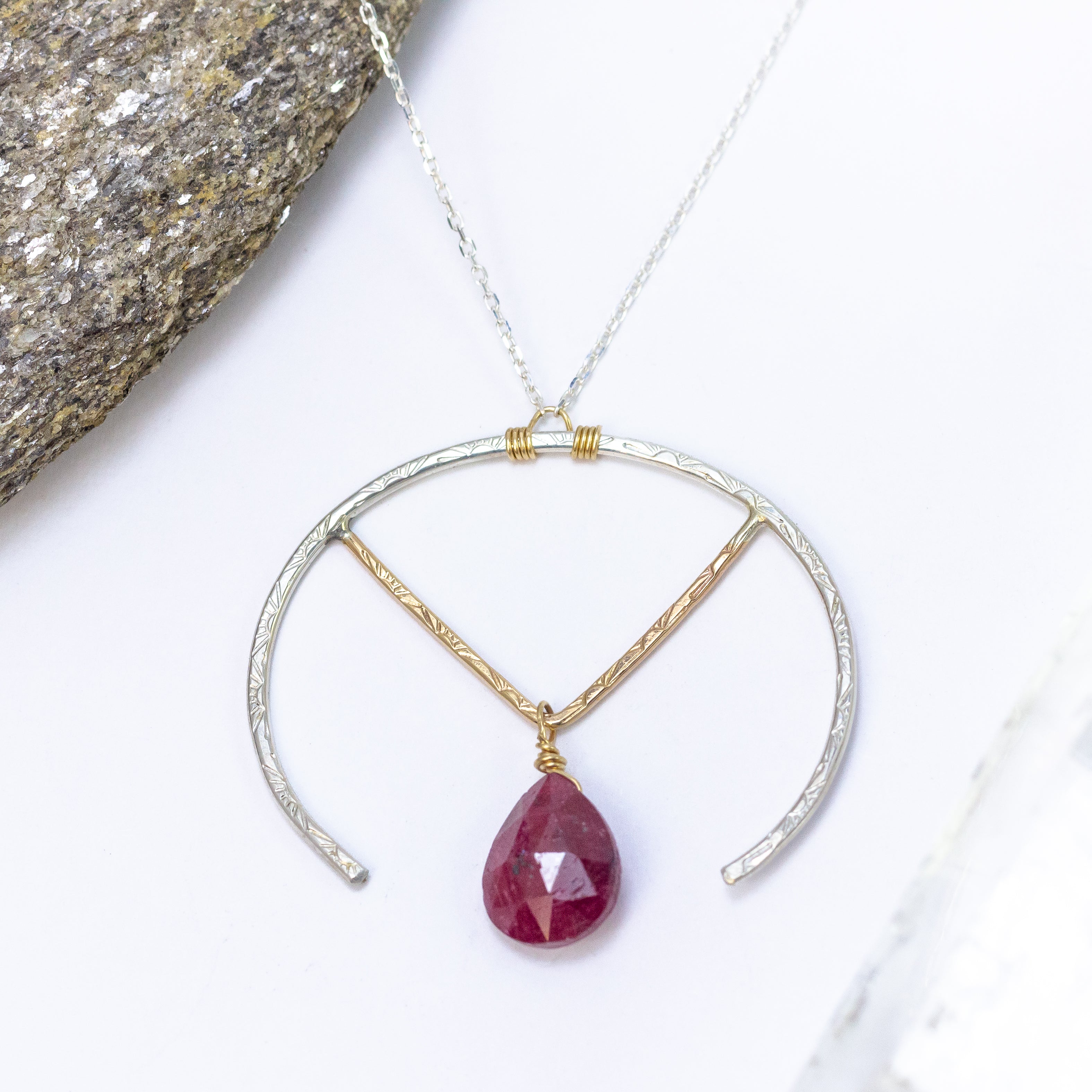 handmade mixed metal ruby pendant laura j designs