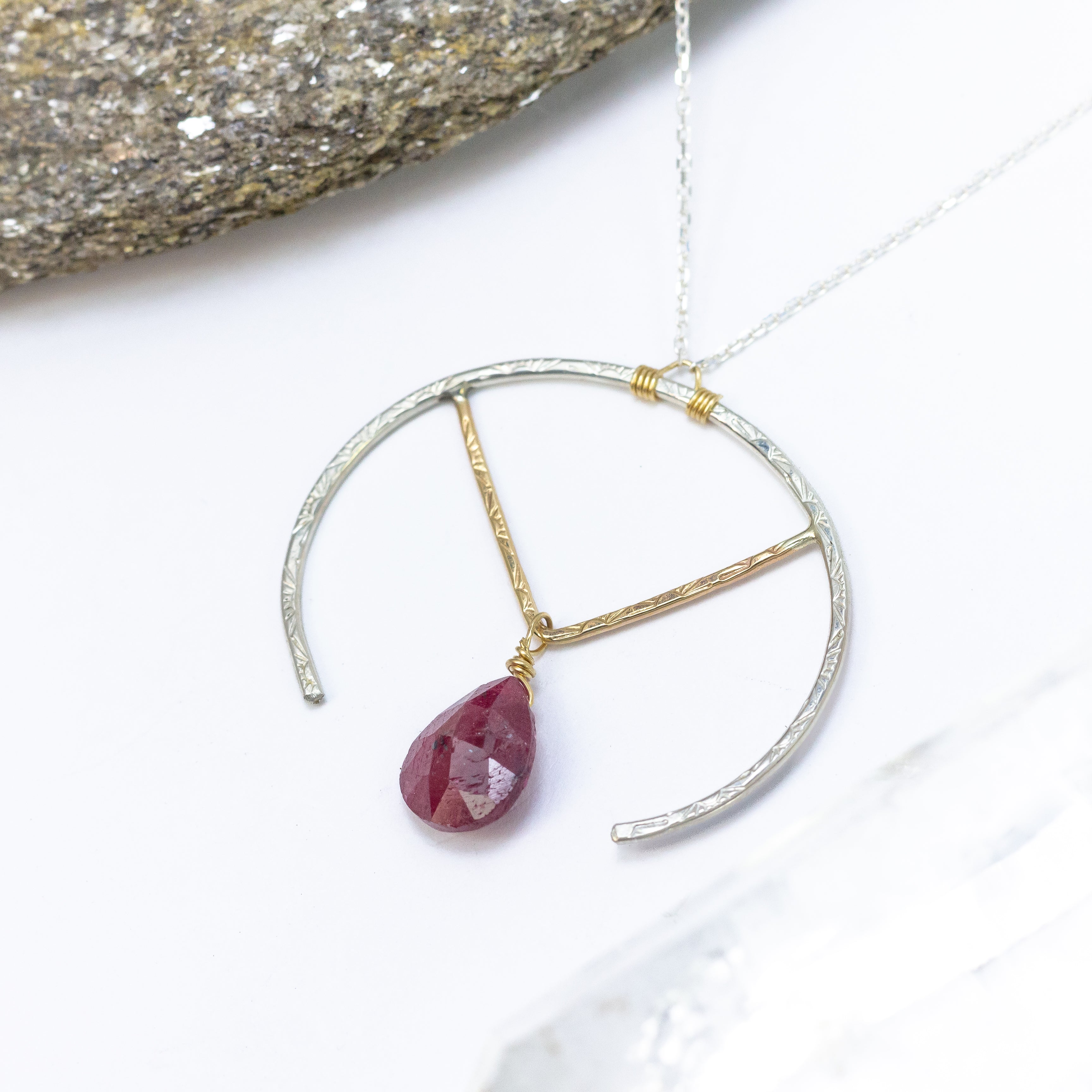 handmade mixed metal ruby pendant laura j designs