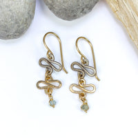 handmade sterling silver gold filled dangle moss aqua earrings laura j designs