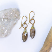 handmade gold filled smoky topaz gemstone earrings laura j designs