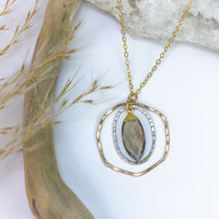 handmade gold filled sterling silver mixed metal smoky topaz gemstone necklace laura j designs