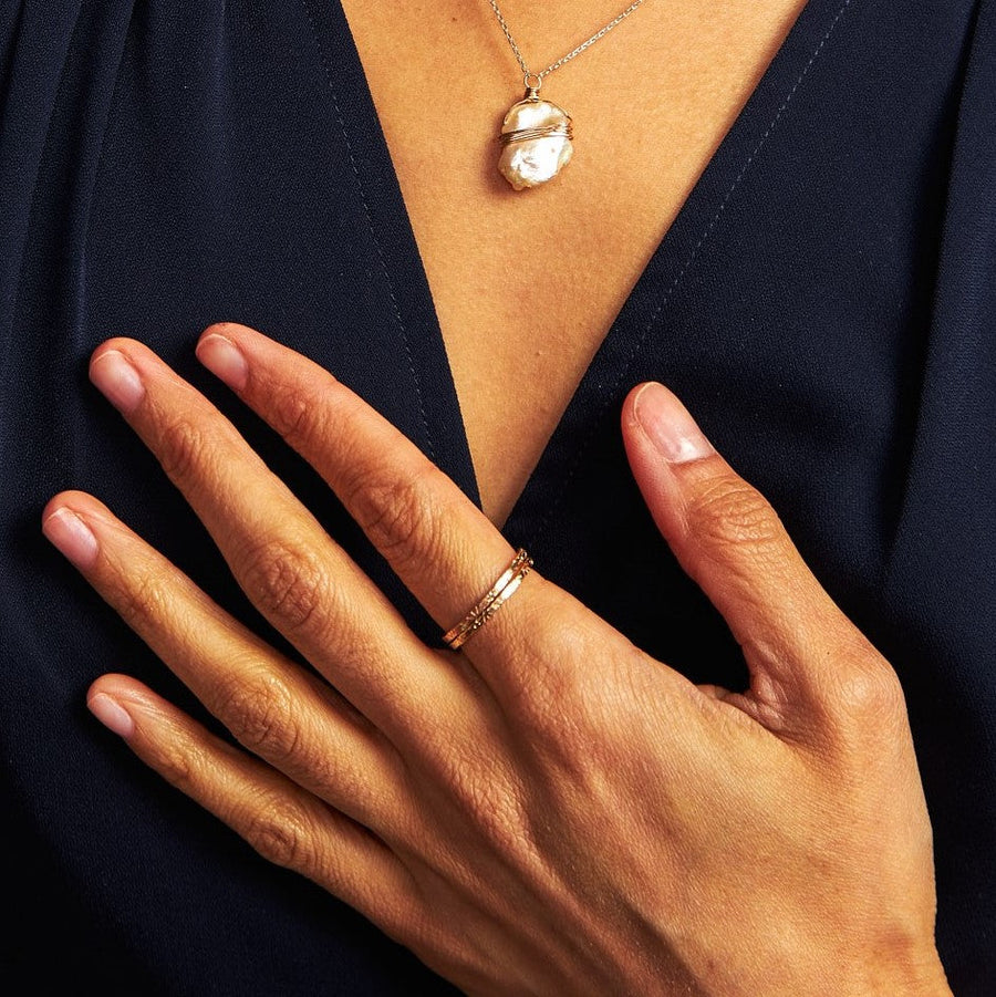 hand made gold filled delicate stacking rings jewelry model laura j designs