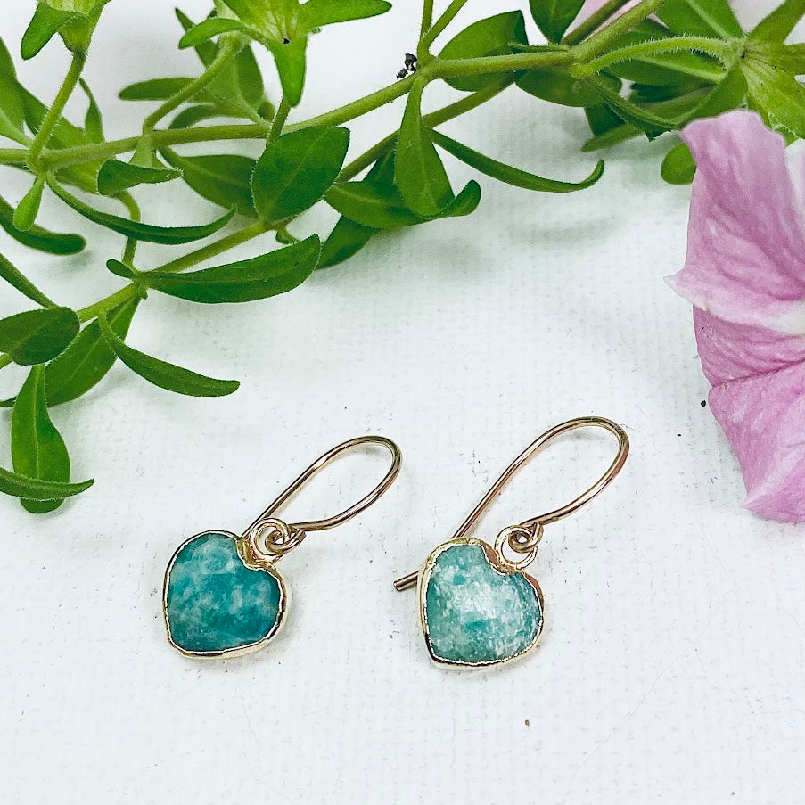 Gemstone Heart Earrings