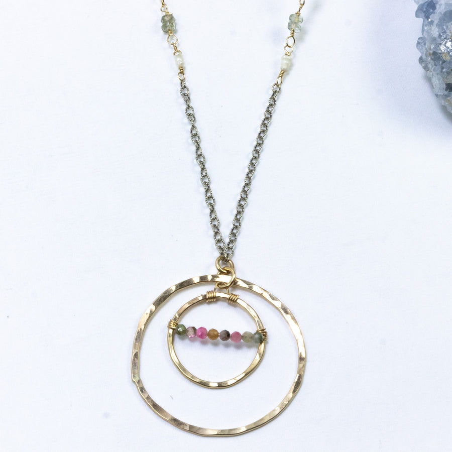 handmade gold filled tourmaline gemstone pendant laura j designs
