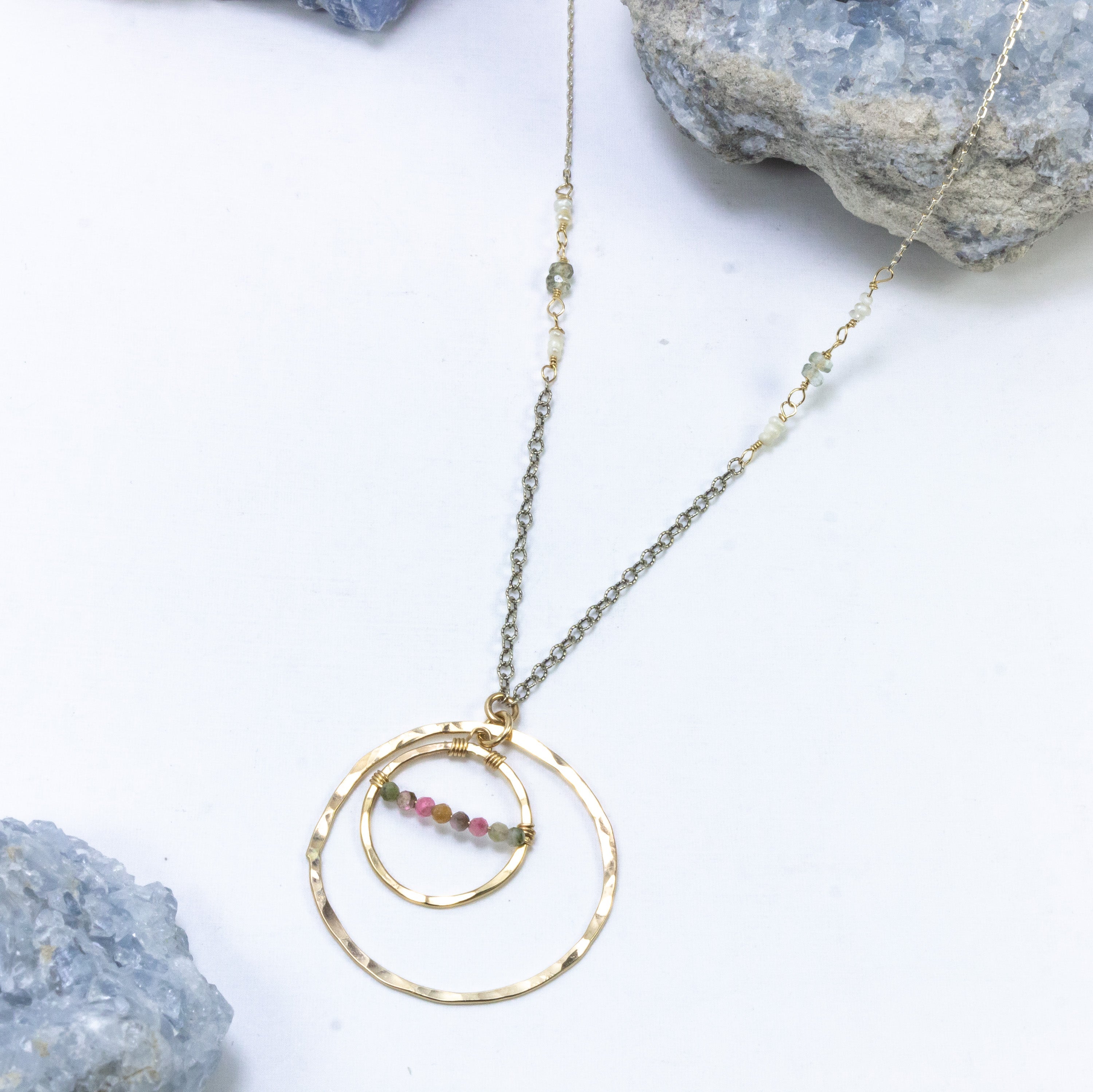 handmade gold filled tourmaline gemstone pendant laura j designs