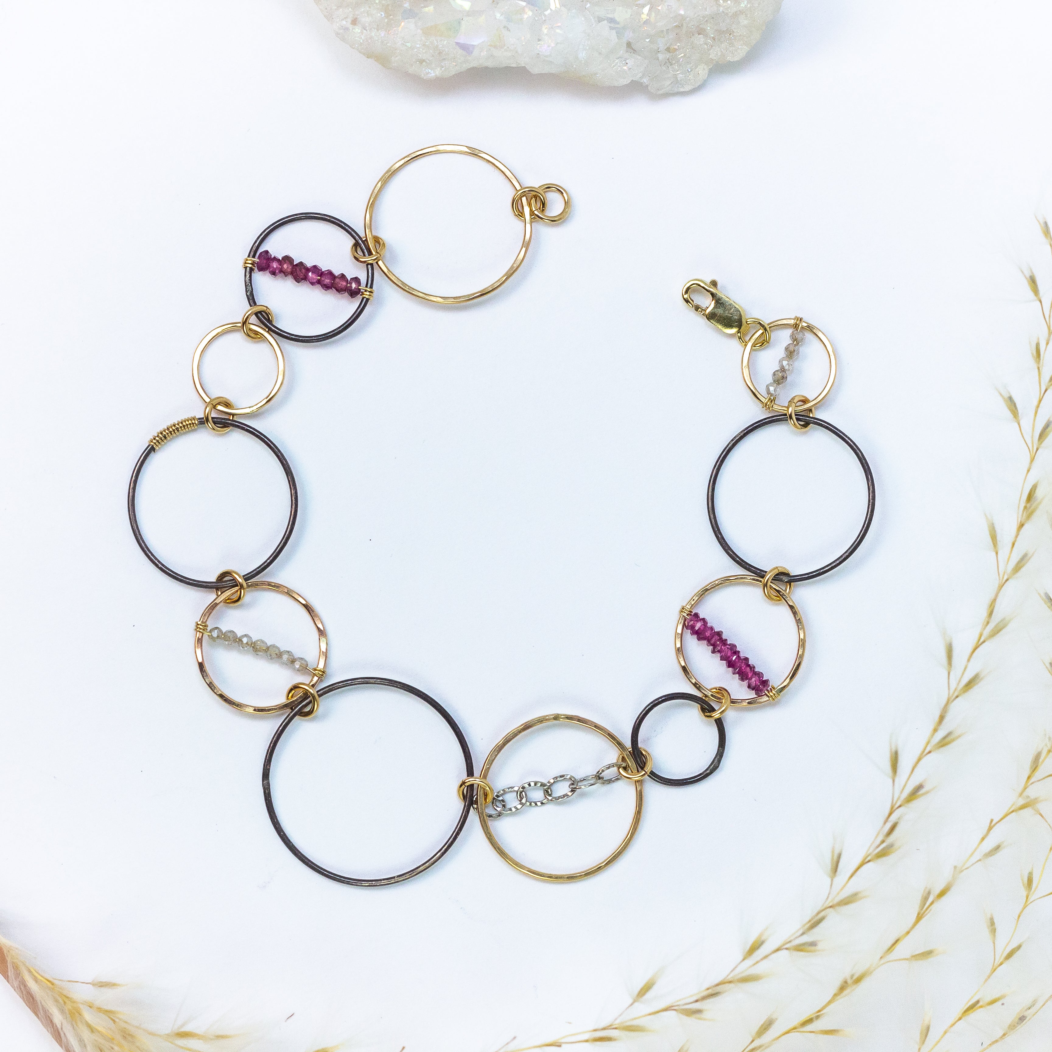 handmade mixed metal gemstone bracelet laura j designs