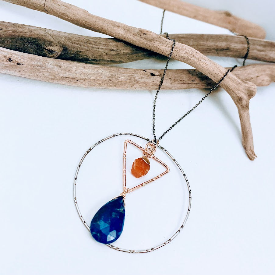 Lapis Contrast Pendant
