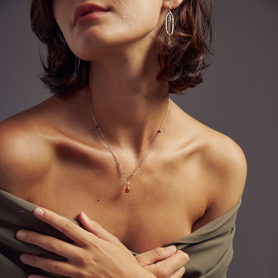 Detailed Orange Necklace