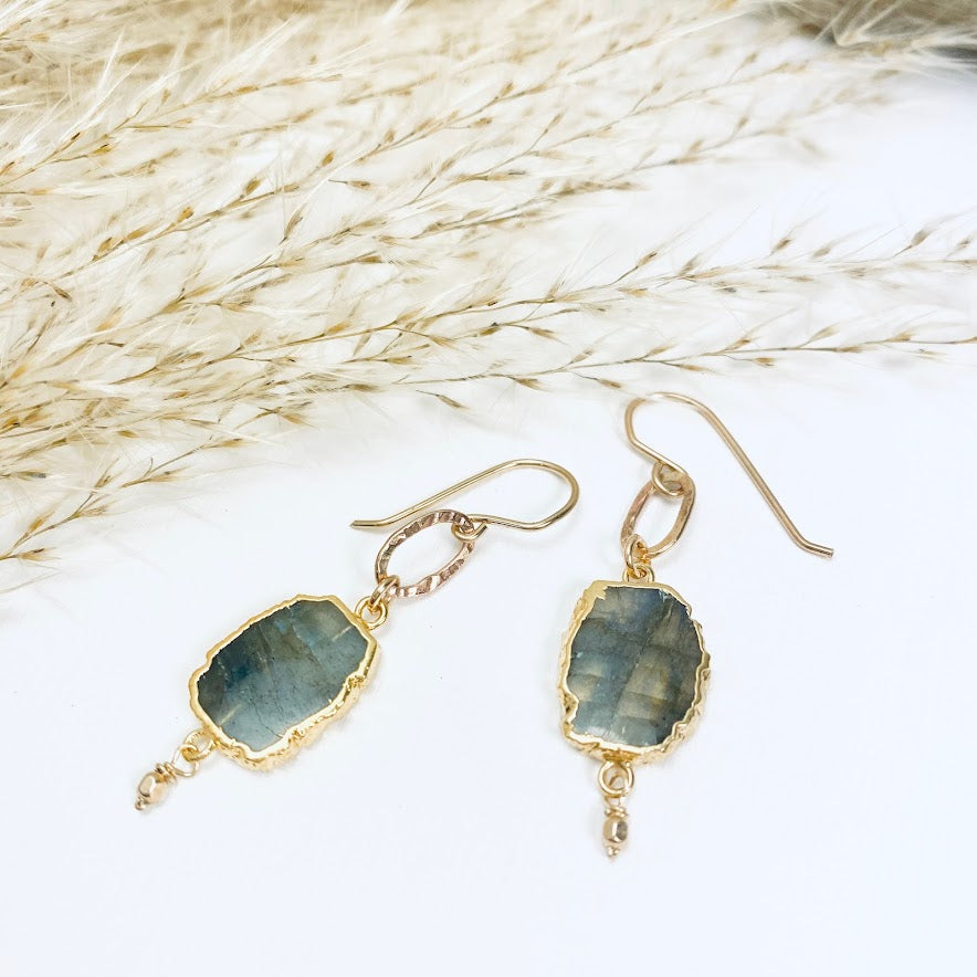 Labradorite Beam Earrings