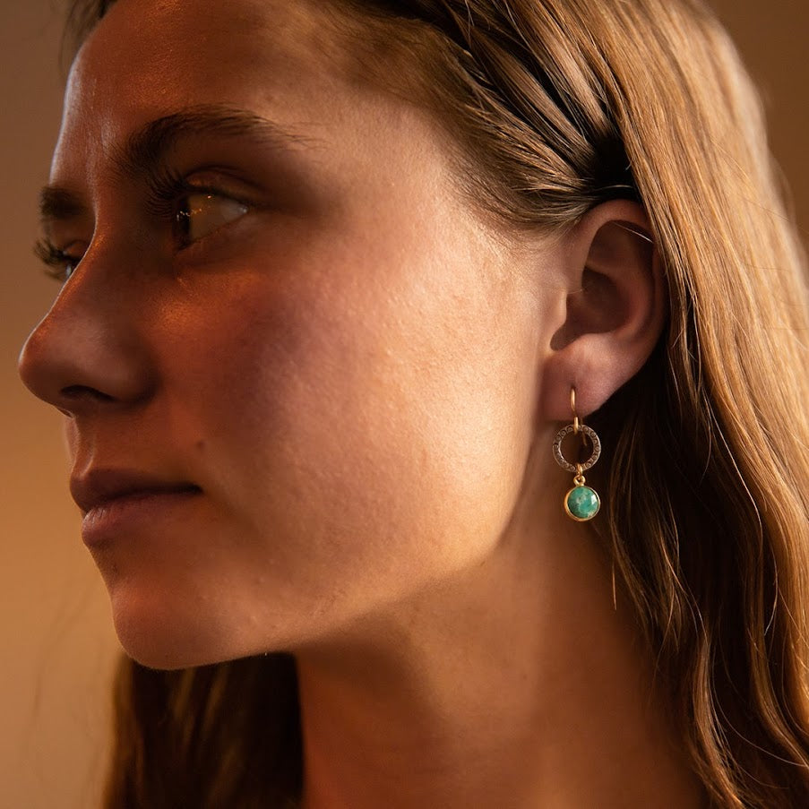 Oxidized Turquoise Earrings