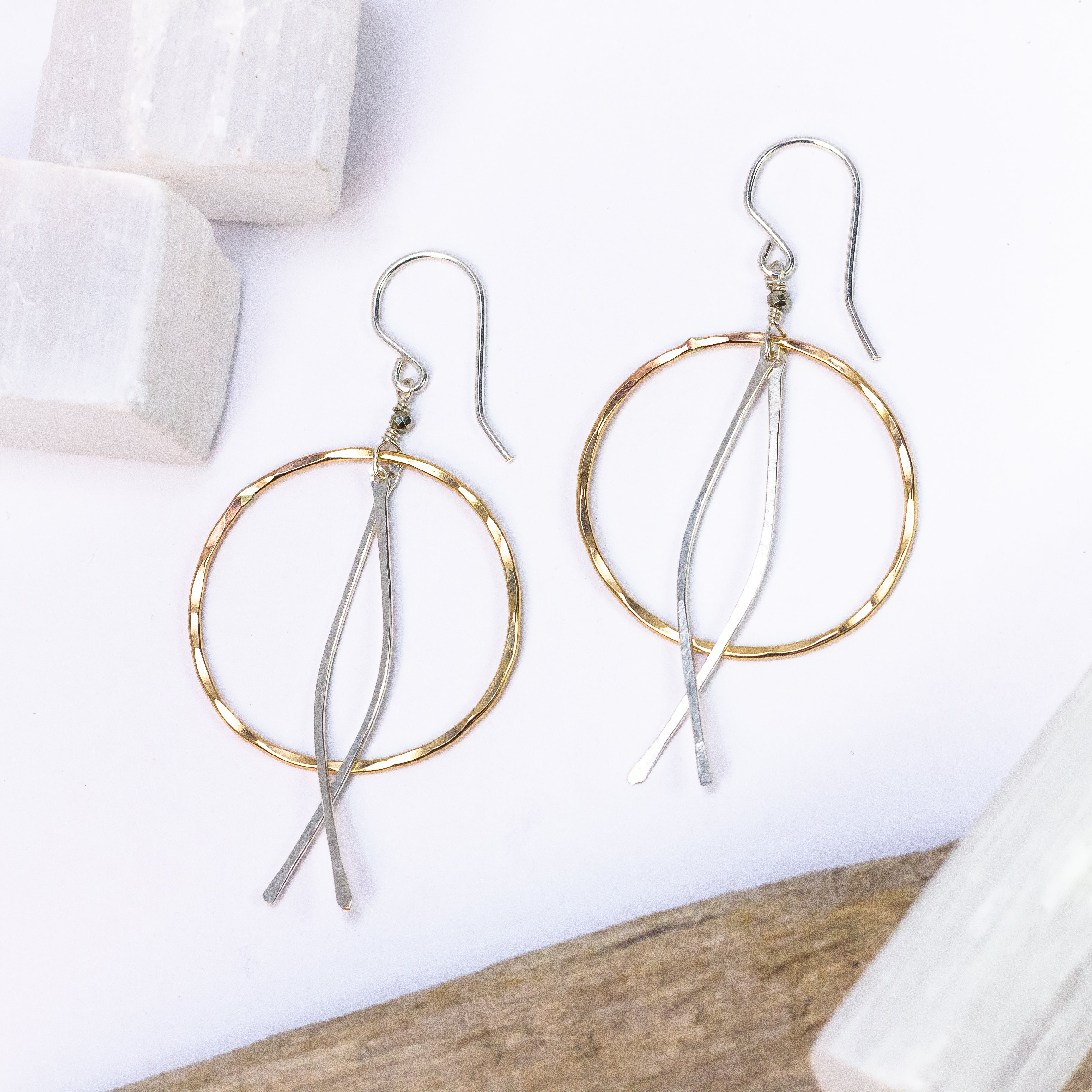 handmade gold filled sterling silver hoop bars earrings laura j designs