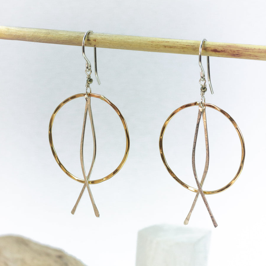 handmade gold filled sterling silver hoop bars earrings laura j designs