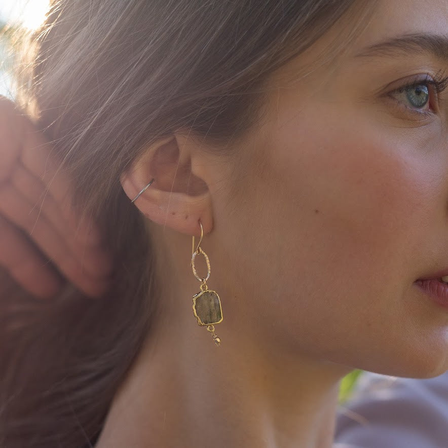 Labradorite Beam Earrings